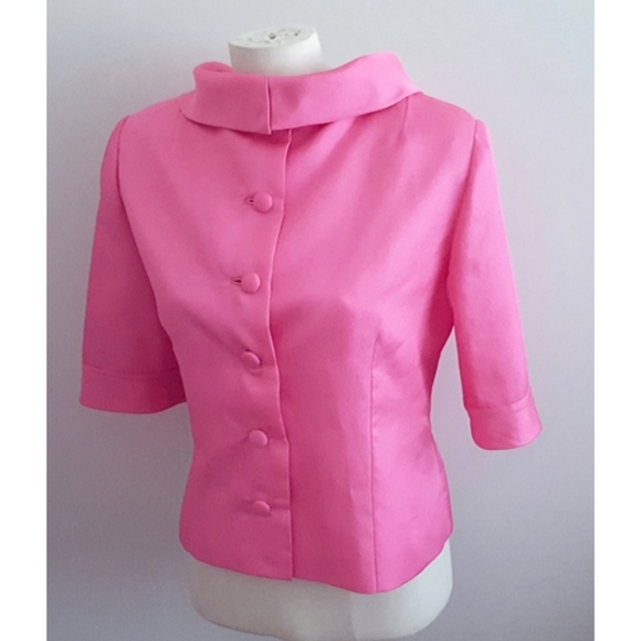 Vintage Jackets & Blazers - Vintage 50s Pink Shawl Collar Coat
